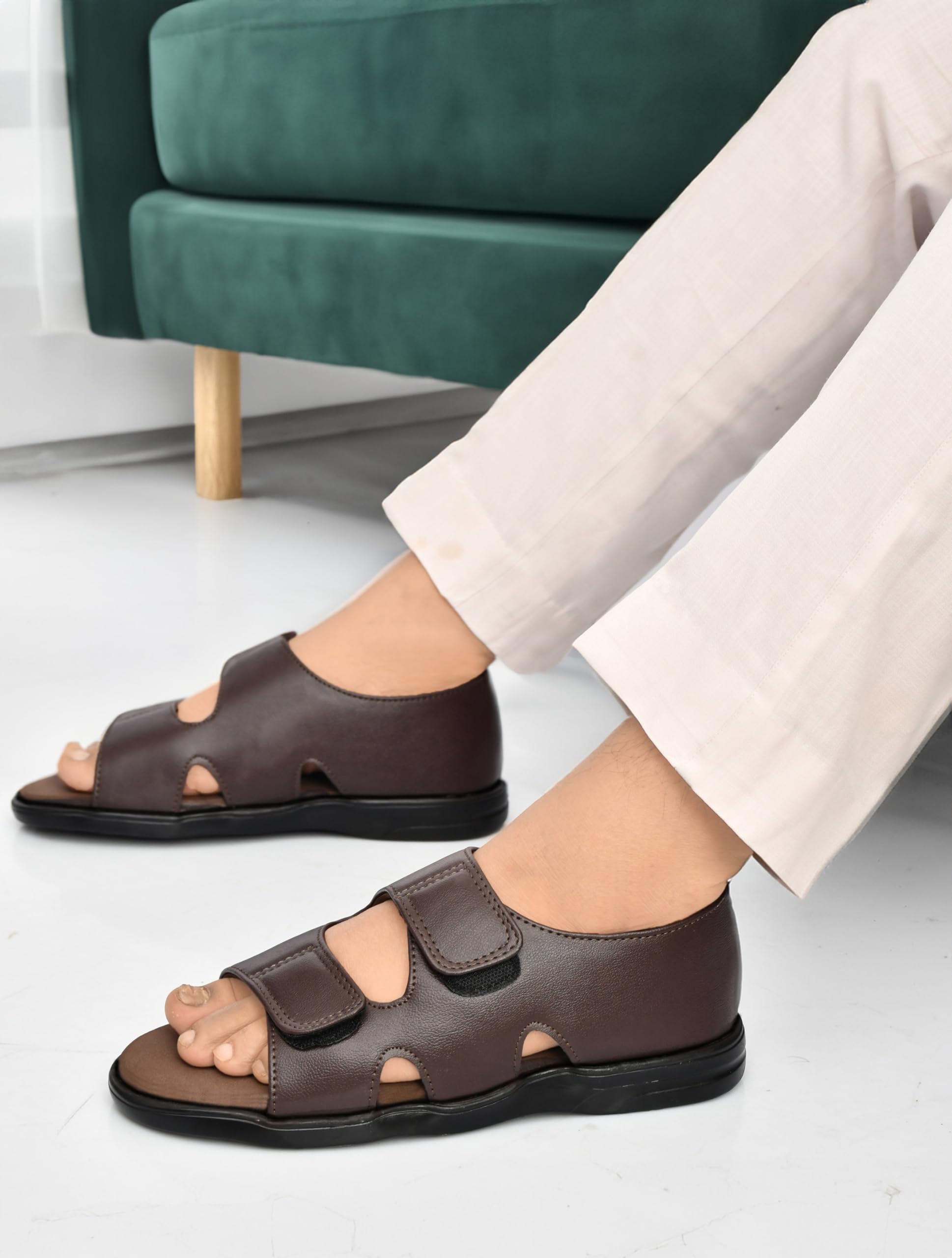 HEALTH FIT Men's Diabetic & Orthopedic with Extra Soft Comfortable Sandal