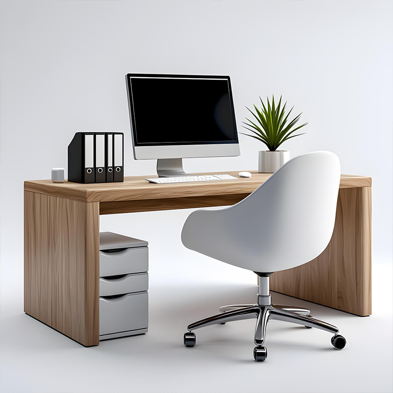 Executive Standing Desk – Walnut Finish Adjustable Height Office Desk for Home & Workspace